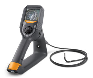 The VJ-3 video borescope features mechanically-driven articulation.