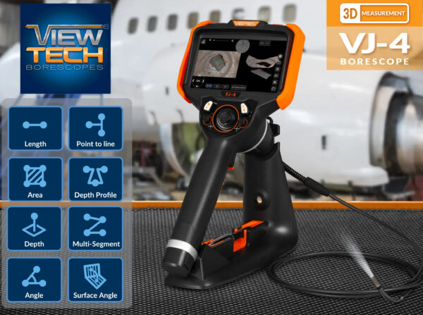 ViewTech Borescopes new 3D Measurement VJ-4 Video Borescope enables maintenance professionals to capture precise, real-time dimensional measurements during remote visual inspections.