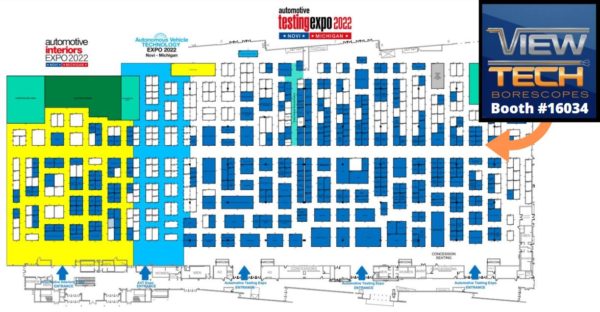 Automotive Testing Expo 2022 Floor Plan ViewTech Borescopes Exhibitor Booth 16034