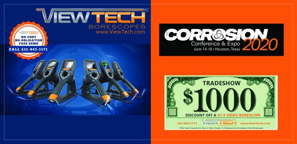 Corrosion Conference & Expo 2020 ViewTech Borescopes Discount Offer