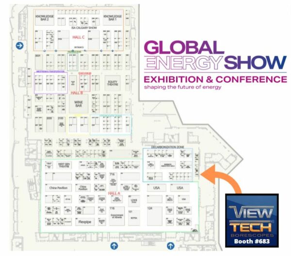 Global Energy Show 2024 - Calgary - Exhibitor Floorplan - Visit ViewTech Borescopes at Booth 683