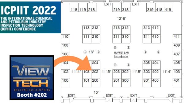 ICPIIT 2022 floor plan ViewTech Borescopes exhibitor