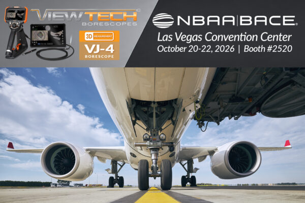 ViewTech Borescopes will showcase its VJ-4 3D measurement video borescope and screen replicator tablet at NBAA-BACE 2026, October 20–22 at the Las Vegas Convention Center, Booth #2520, highlighting advanced inspection solutions for business aviation maintenance professionals.