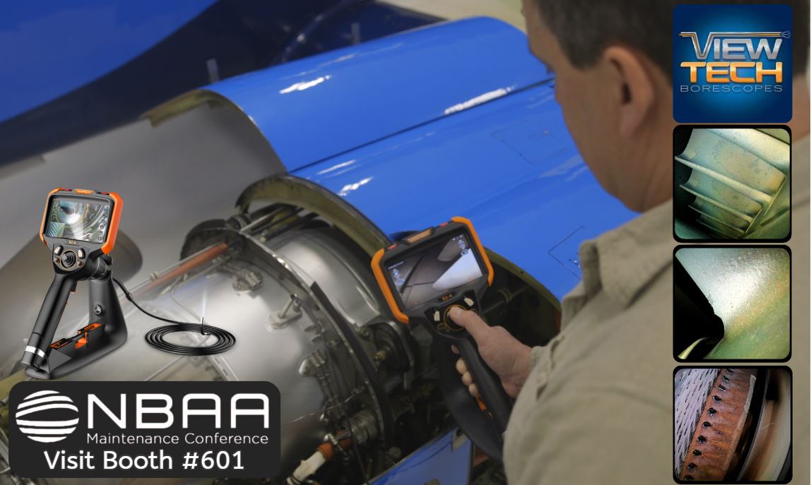 ViewTech Borescopes showcases advanced remote visual inspection technology at the NBAA Maintenance Conference, demonstrating how high-resolution borescopes streamline aircraft engine inspections and improve maintenance efficiency.