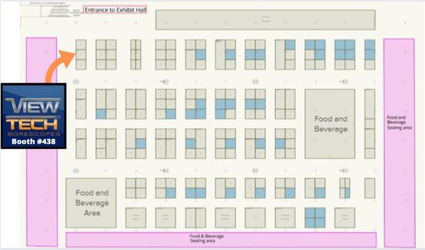 2022 NBAA Maintenance Conference Floor Plan Exhibitor ViewTech Borescopes