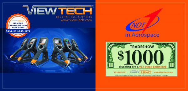 12th International NDT in Aerospace Symposium 2020 ViewTech Borescopes Discount Offer