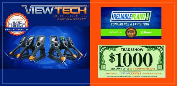 Reliable Plant Conference & Exhibition 2020 ViewTech Borescopes Discount Offer