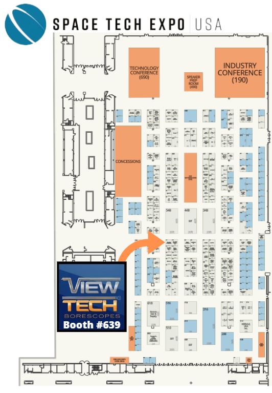 Space Tech Expo 2026 Floor Plan Exhibitor ViewTech Borescopes