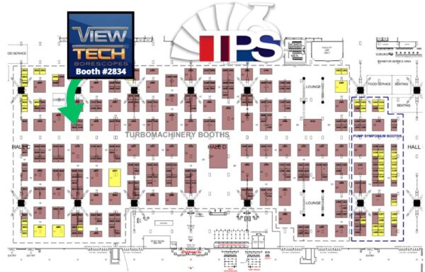 Turbomachinery Pump Symposia 2026 Floor Plan Exhibitor ViewTech Borescopes