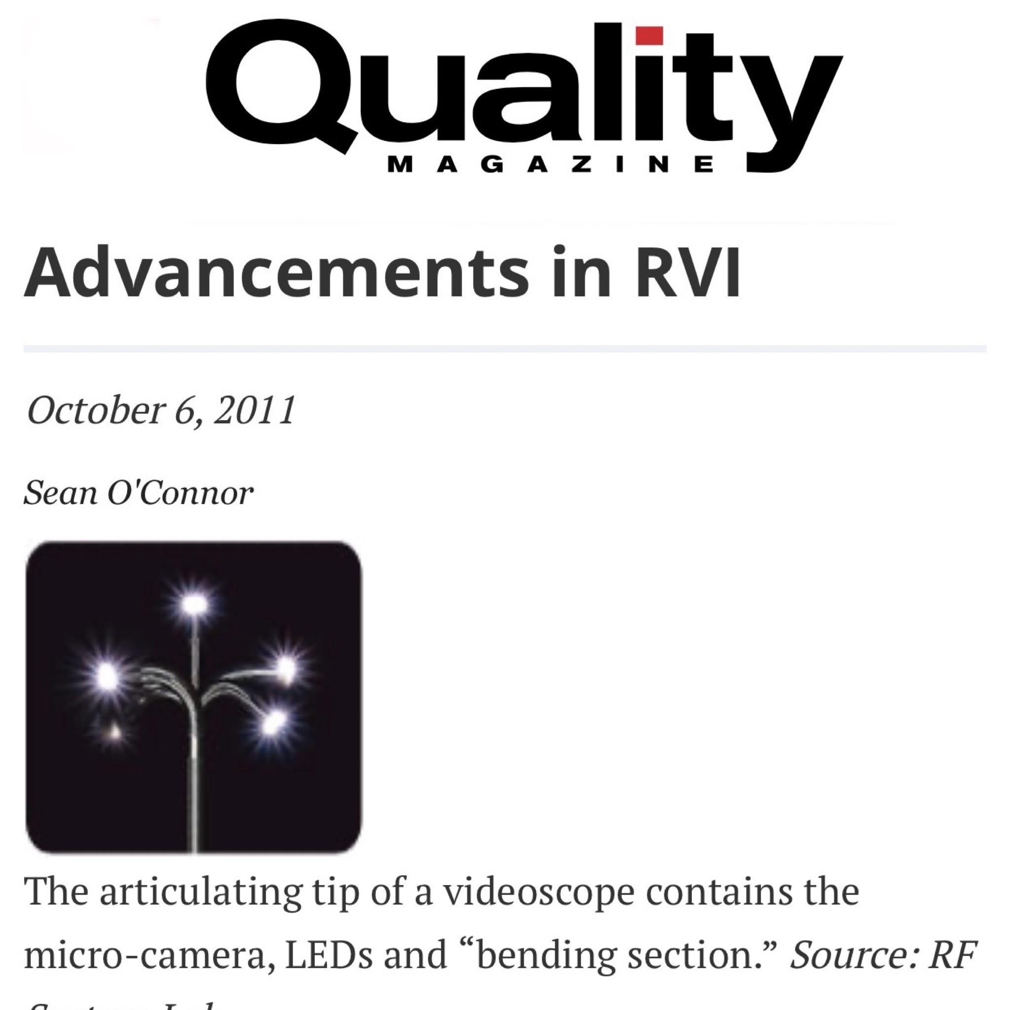 Quality Magazine Advancements in RVI