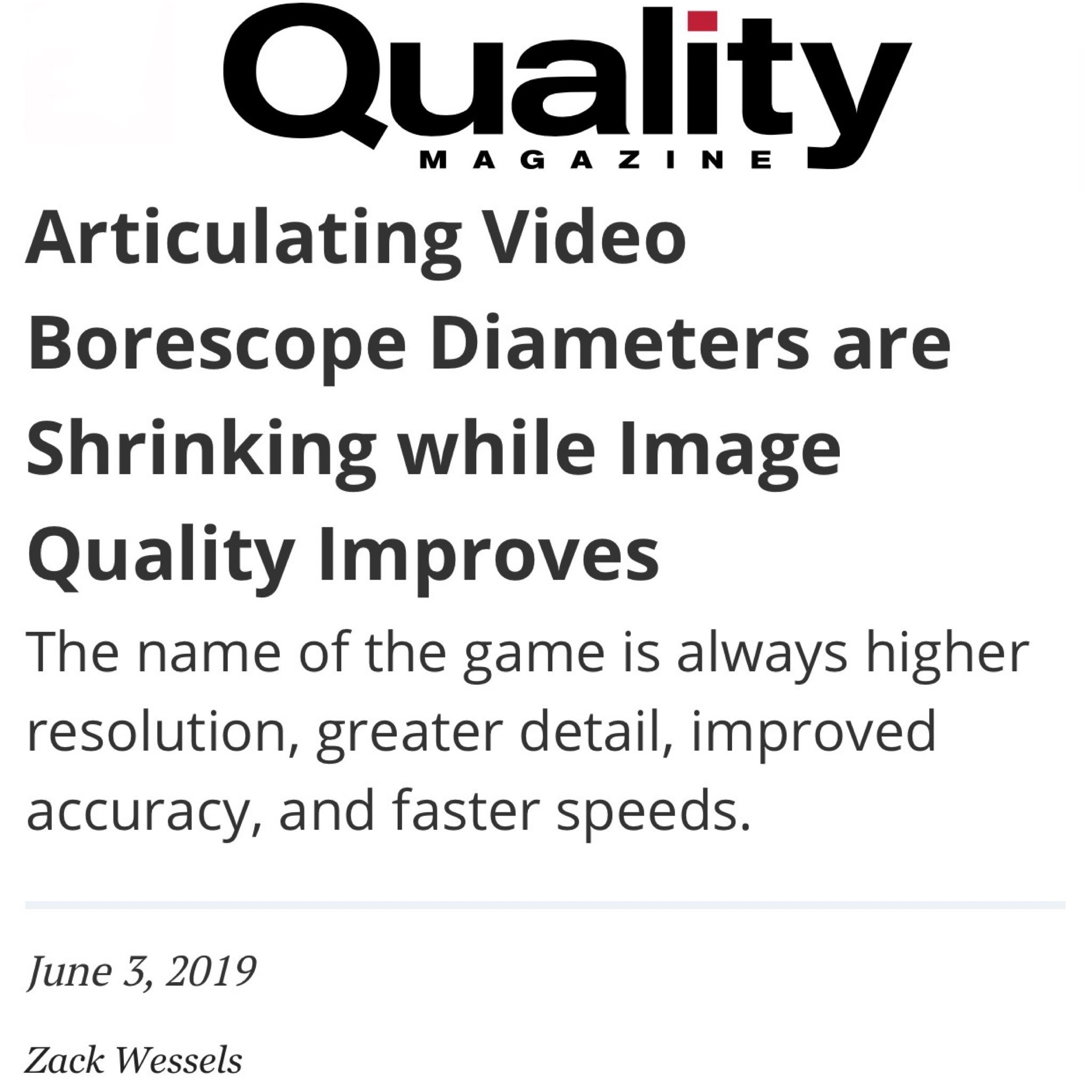 Quality Magazine Borescope Diameters Image Quality
